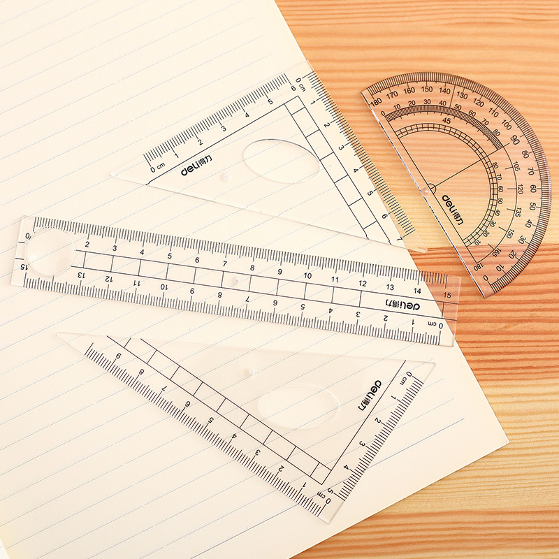Deli Drawing Suit 8-Piece Set Compasses Ruler Protractor 9591 Set Student Stationery Ruler Set Drawing Tools