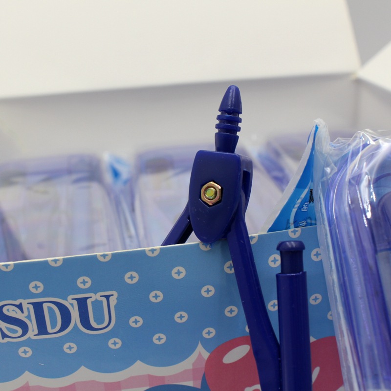 Wholesale Compasses Ruler Set Student Geometric Drawing Ruler Set Plastic Boxed 7-Piece Office Stationery