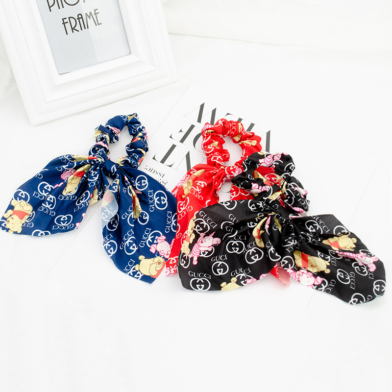European and American Satin Bright Color Large Intestine Hair Ring Fabric Triangular Binder Streamer Hair Tie Rope All-Match Horsetail Tie-up Hair Head Rope