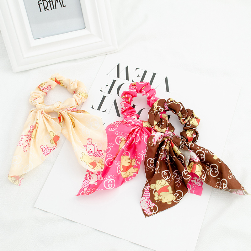 European and American Satin Bright Color Large Intestine Hair Ring Fabric Triangular Binder Streamer Hair Tie Rope All-Match Horsetail Tie-up Hair Head Rope