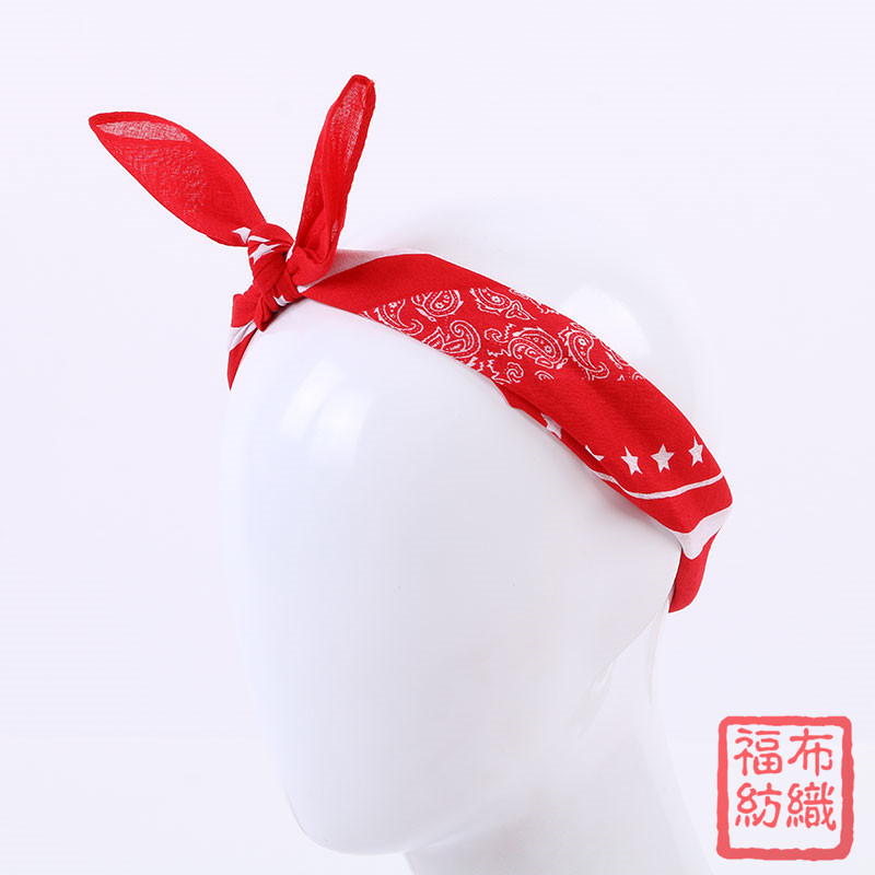 Xin Zhilei Same Hair Band Red Five Pointed Star Square Towel Pure Cotton Hip Hop Sports Cycling Headscarf Triangular Binder Customizable