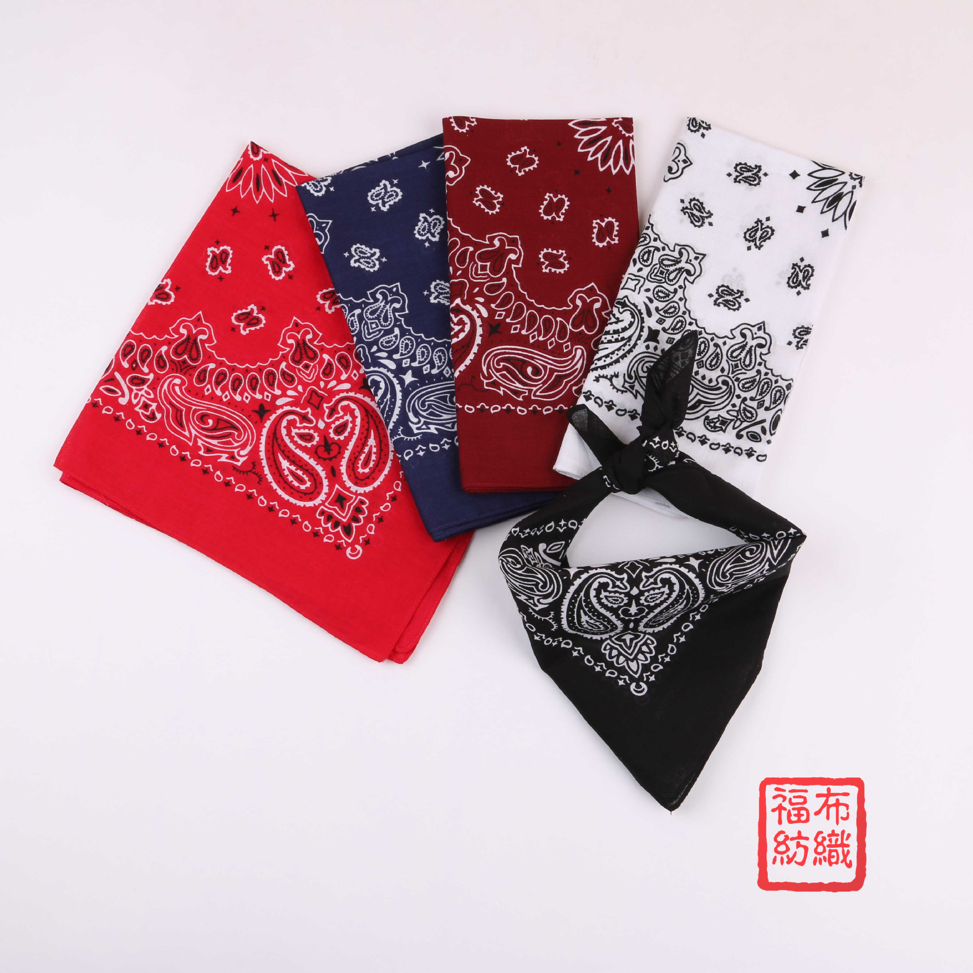 Xin Zhilei Same Hair Band Red Five Pointed Star Square Towel Pure Cotton Hip Hop Sports Cycling Headscarf Triangular Binder Customizable