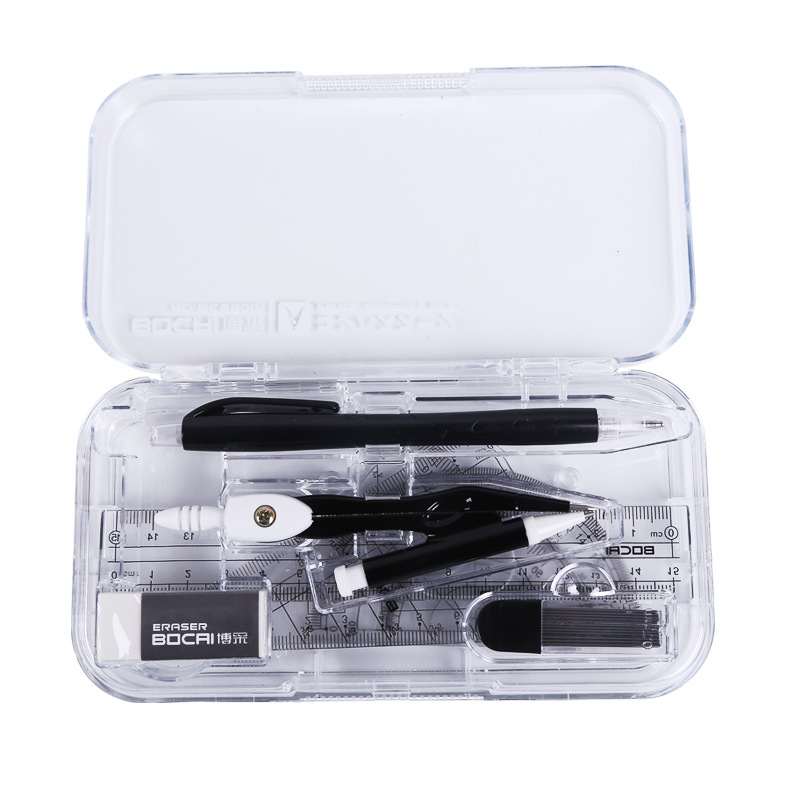 Compasses Set Eight-Piece Set Multi-Functional Compasses Drawing Professional Drafting Tool Set Ruler Stationery Wholesale