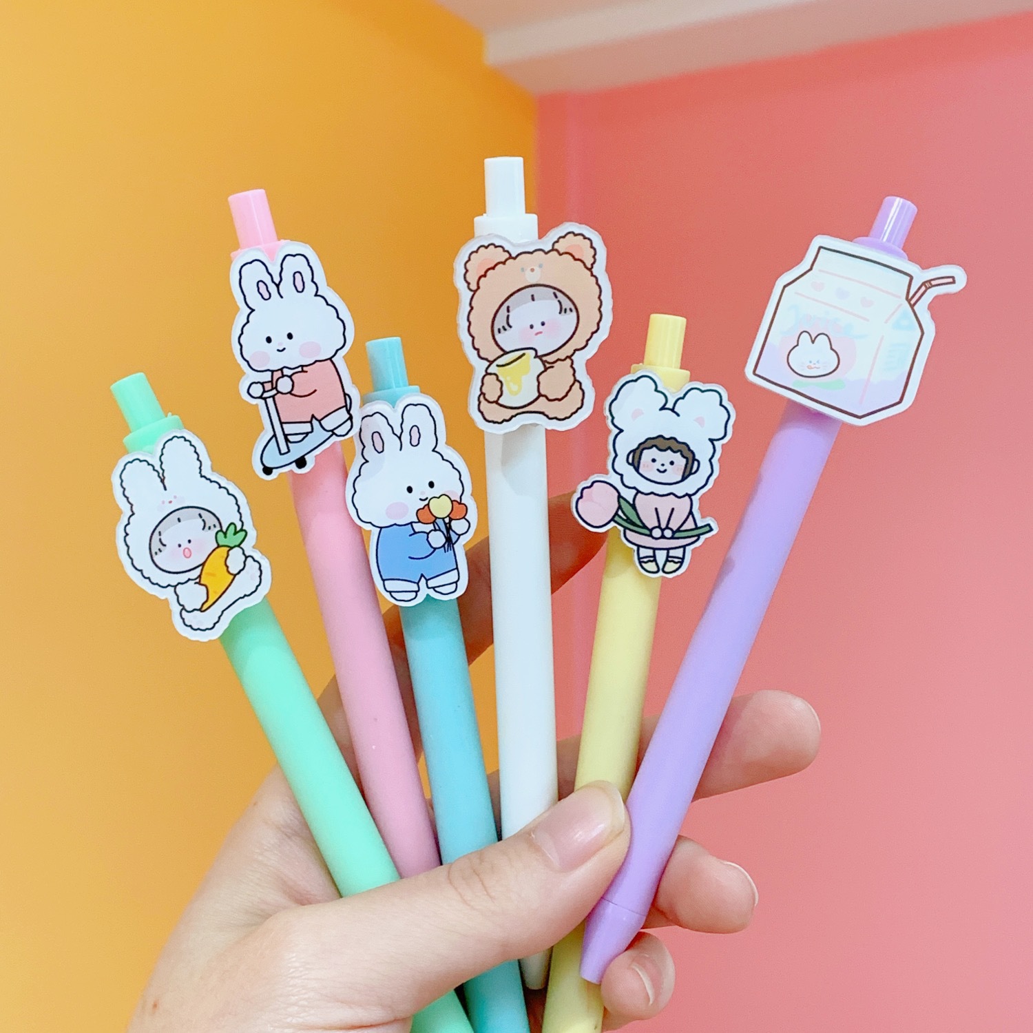 Tengyi Youpin Brush Question Press Gel Pen Cute Creative Black 0.5 Student Only Ball Pen Signature Pen Stationery