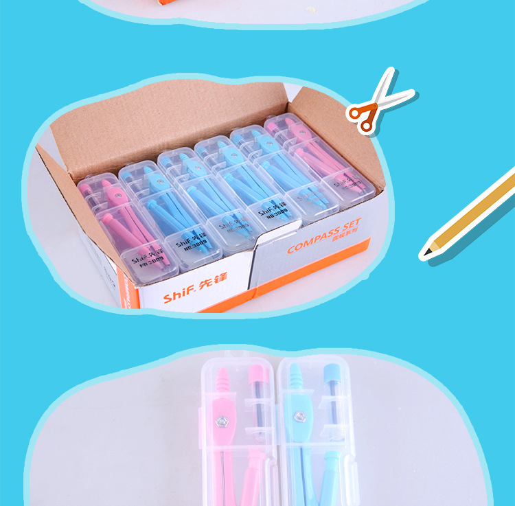 Pioneer Students' Mechanical Pencil Metal Drawing Compasses Mathematical Geometry Drawing Plastic Boxed Compasses Pioneer Students' Mechanical Pencil Metal Drawing Compasses Mathematical Geometry Drawing Plastic Boxed Compasses