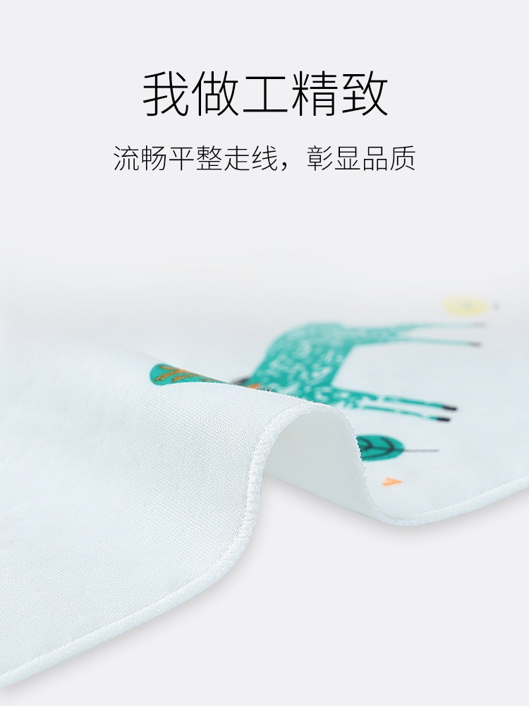Baby Instant Suction Saliva Towel Combed Cotton Cartoon Triangular Binder Baby Bib Double Layer Hidden Hook Bib New Instant Suction