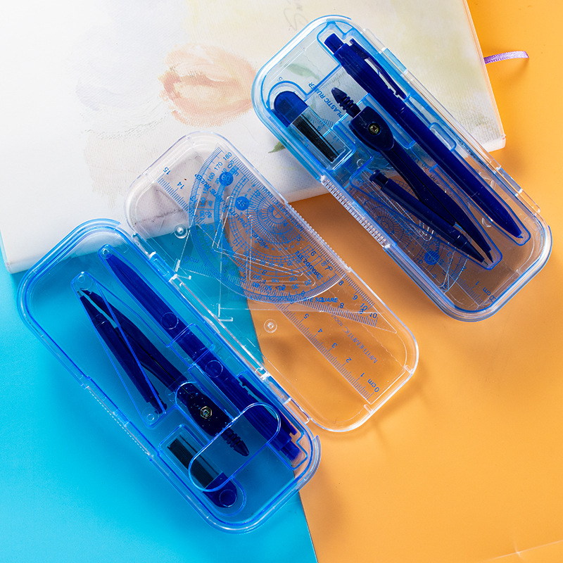 Student Compasses Exam Office Drawing 7-Piece Set Compasses Ruler Set Student Stationery Ruler Set Wholesale