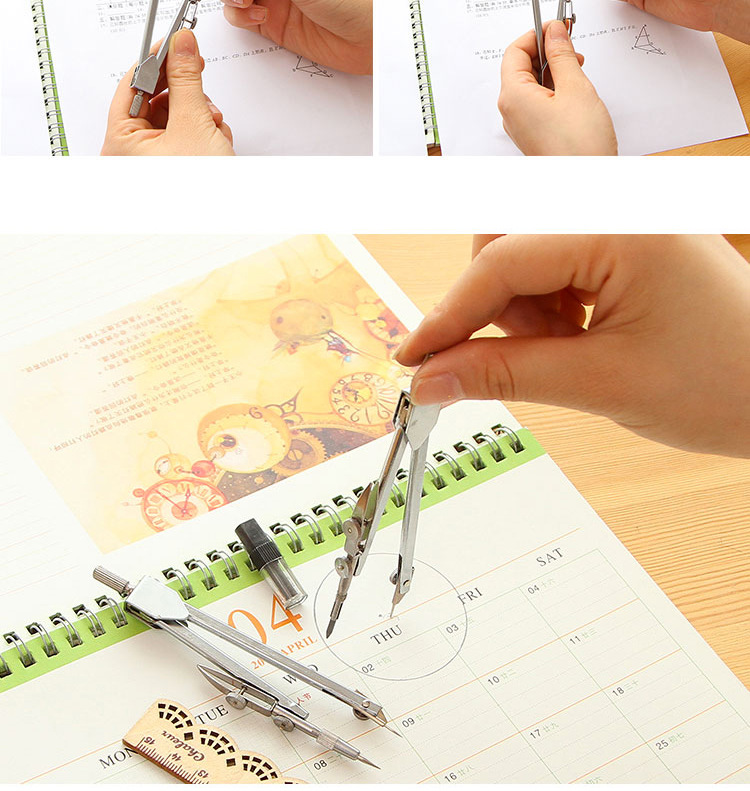 Deli Compasses 8601 Metal Compass Compasses Primary and Secondary School Students Drawing Painting Design Examination Standard Compasses Ruler Set