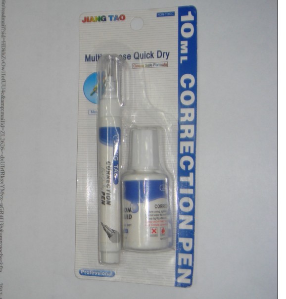 Correction fluid brush head and fixed blister card