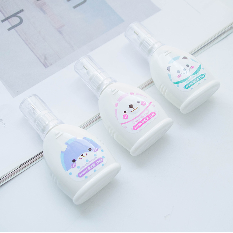 Cartoon Cute Correction Fluid Environmental Safety Correction Fluid 12ml Bottled Correction Fluid Correction Liquid