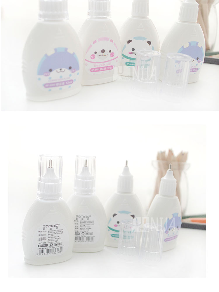 Cartoon Cute Correction Fluid Environmental Safety Correction Fluid 12ml Bottled Correction Fluid Correction Liquid