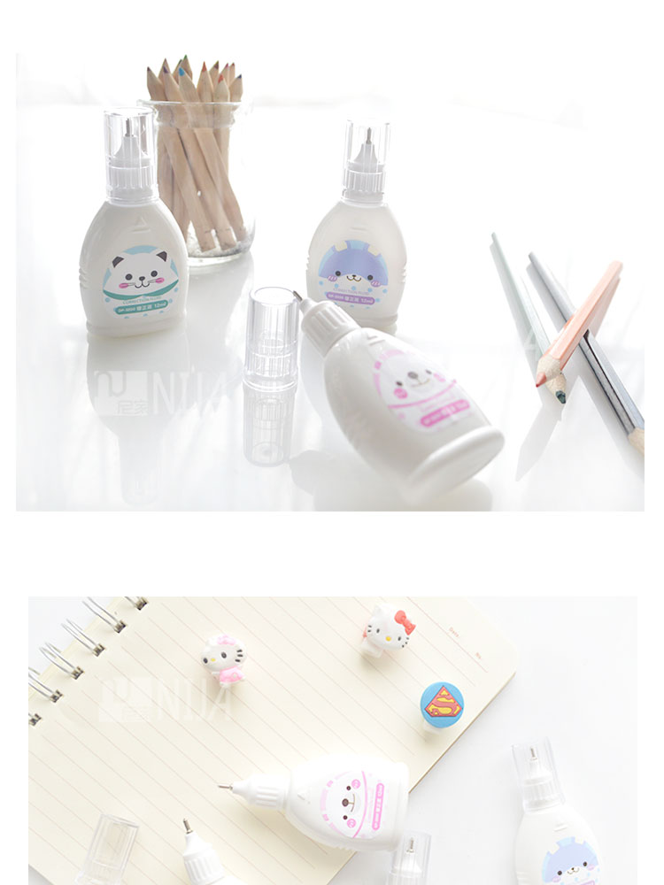 Cartoon Cute Correction Fluid Environmental Safety Correction Fluid 12ml Bottled Correction Fluid Correction Liquid