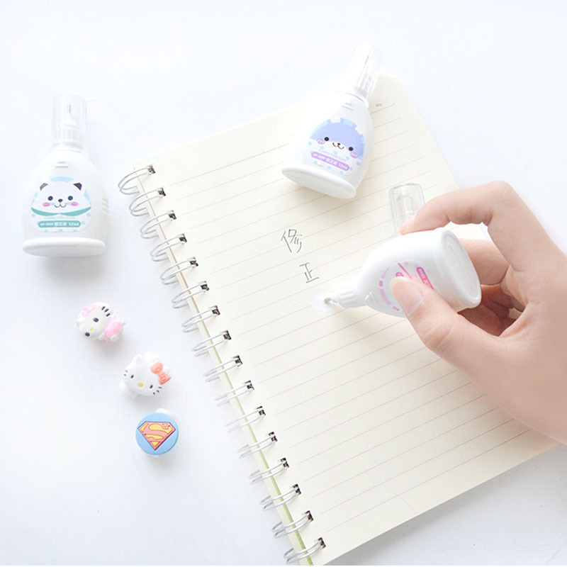 Cartoon Cute Correction Fluid Environmental Safety Correction Fluid 12ml Bottled Correction Fluid Correction Liquid