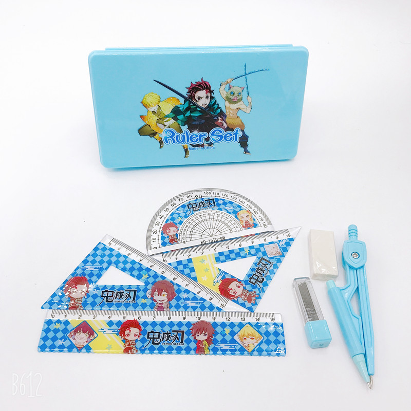 Anime Peripheral Kimetsu No Yaiba Compasses Ruler Set Cartoon Student Drawing Stationery Ruler Set Combination Anime Peripheral Kimetsu No Yaiba Compasses Ruler Set Cartoon Student Drawing Stationery Ruler Set Combination