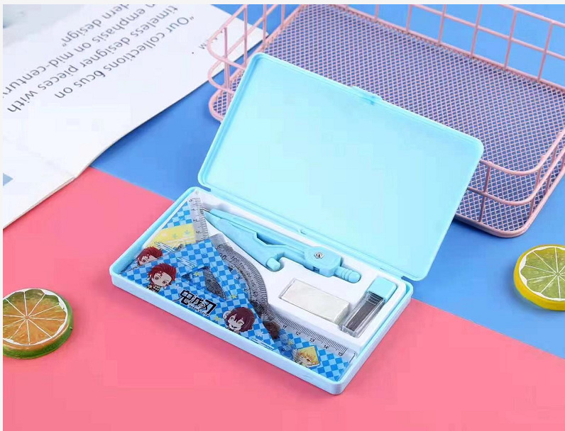 Anime Peripheral Kimetsu No Yaiba Compasses Ruler Set Cartoon Student Drawing Stationery Ruler Set Combination Anime Peripheral Kimetsu No Yaiba Compasses Ruler Set Cartoon Student Drawing Stationery Ruler Set Combination