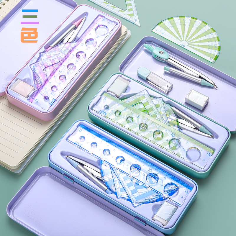 Kabaxiong Ruler Sets Compasses Drawing Four Pieces Ruler Sets Primary and Secondary School Students Set Square Protractor Exam Ruler Set