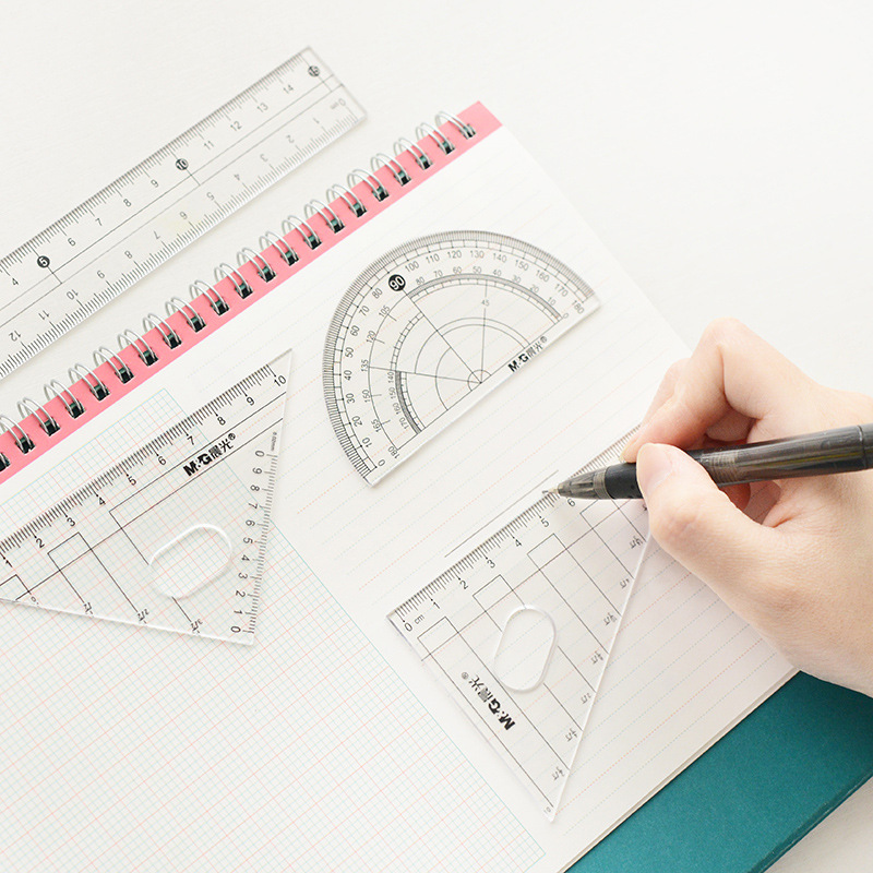 M &amp; G Stationery 8-Piece Set Compasses Ruler Set Set Student Triangular Plate Ruler 7-Piece Set 90806/90807