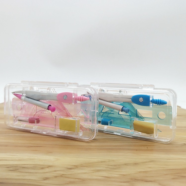 Little Doctor School Opening Product Compasses Combination Set Student Stationery Mathematical Geometry Drawing Metal Element Gauge with Ruler