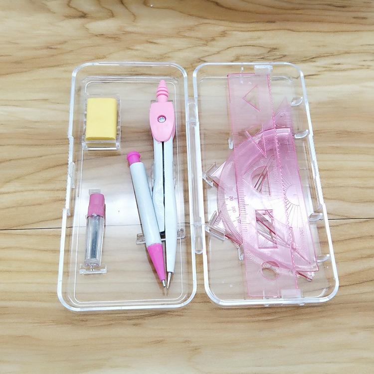 Little Doctor School Opening Product Compasses Combination Set Student Stationery Mathematical Geometry Drawing Metal Element Gauge with Ruler