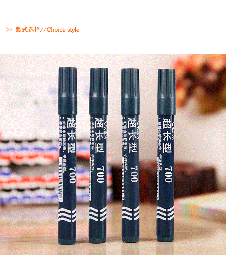 Black Marking Pen Boxed Marker Warehouse Packaging Ball Pen Oily Thick Head Large Capacity Office Stationery