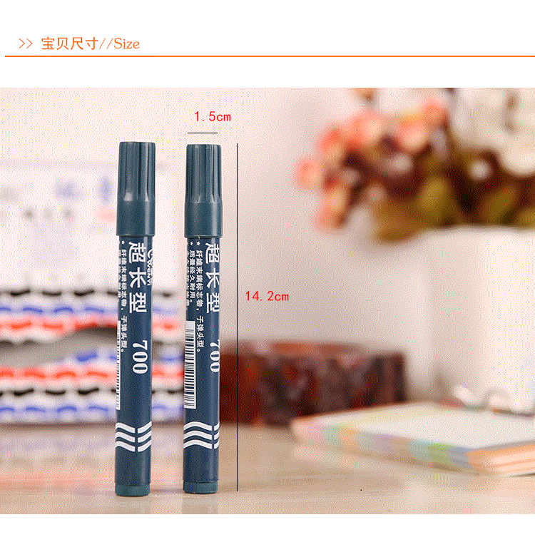 Black Marking Pen Boxed Marker Warehouse Packaging Ball Pen Oily Thick Head Large Capacity Office Stationery