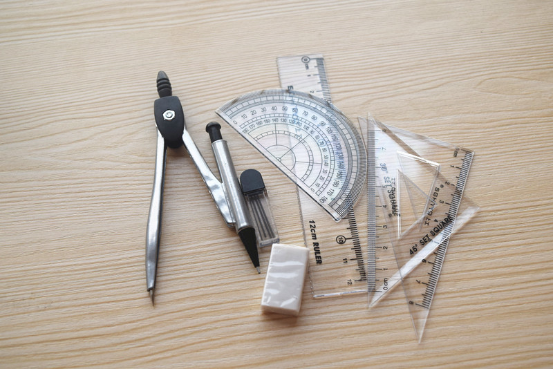 Wholesale High Quality Compasses Set Full Set Ruler Mechanical Pencil Lead Rubber Suit Drawing Tools Student Stationery