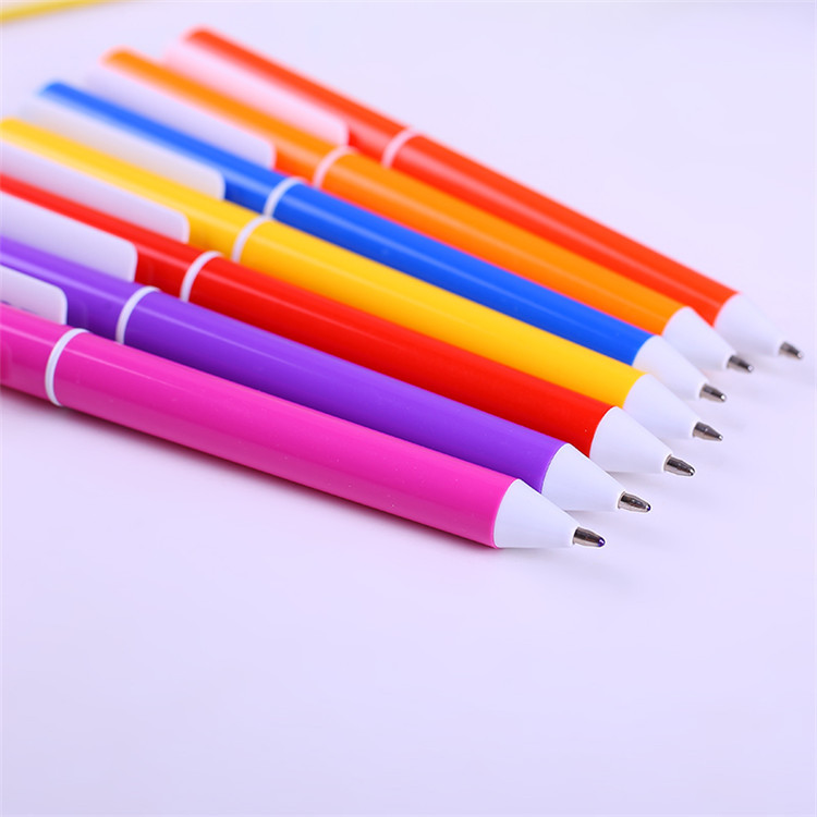 Manufacturer direct selling color plastic rod ball pen new exhibition fair stationery simple advertising plastic ball pen wholesale