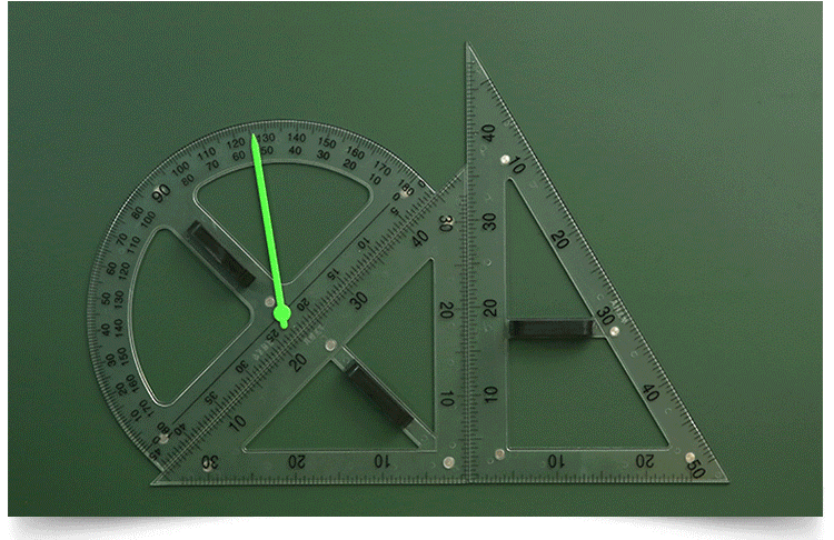4-Piece Transparent Magnetic Triangular Plate Set Large Protractor Compasses Teaching Aids for Teaching