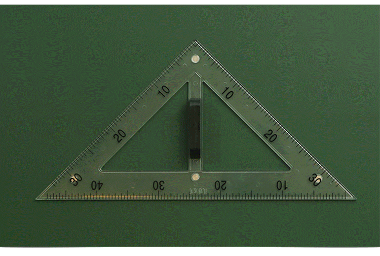 4-Piece Transparent Magnetic Triangular Plate Set Large Protractor Compasses Teaching Aids for Teaching