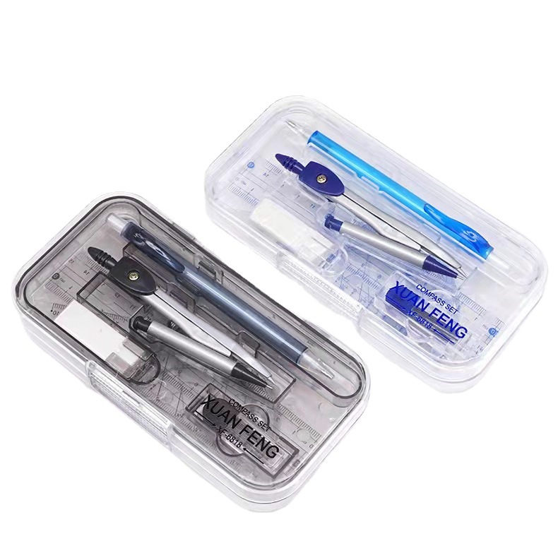 Xuanfeng Compasses Combo 8-Piece Set Uni Rulers Geometric Drawing Engineering Design Student Exam Metal Compass Compasses
