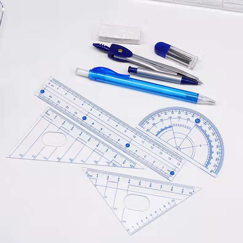 Xuanfeng Compasses Combo 8-Piece Set Uni Rulers Geometric Drawing Engineering Design Student Exam Metal Compass Compasses