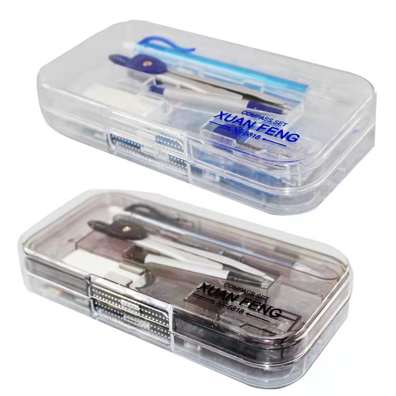 Xuanfeng Compasses Combo 8-Piece Set Uni Rulers Geometric Drawing Engineering Design Student Exam Metal Compass Compasses