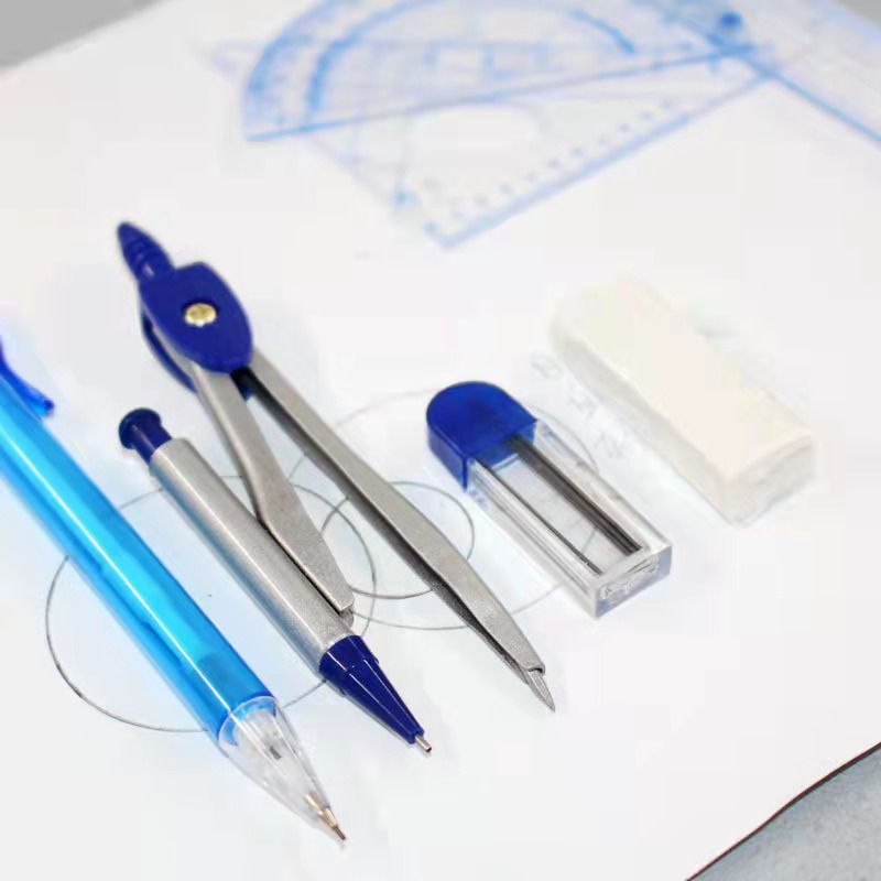 Xuanfeng Compasses Combo 8-Piece Set Uni Rulers Geometric Drawing Engineering Design Student Exam Metal Compass Compasses
