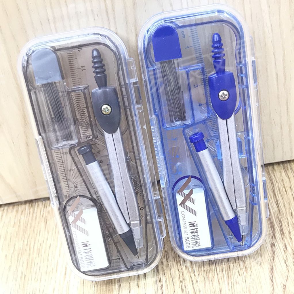 Office Stationery Ruler Set Student Exam Drawing 7-Piece Set Compasses Ruler Set Protractor
