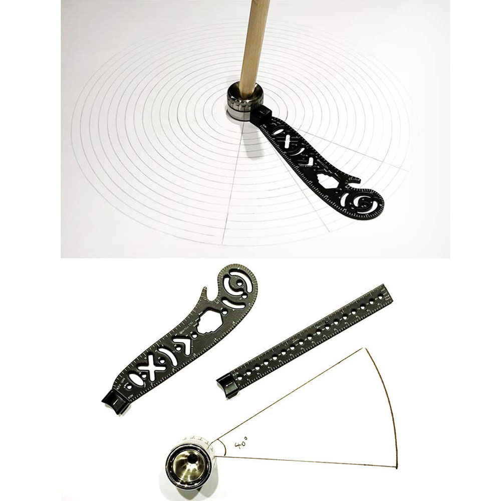 Multifunctional Drawing Ruler Cross-Border Hot Creative Drawing Tools Art Office Compasses with Magnetic Ruler Drawing Supplies