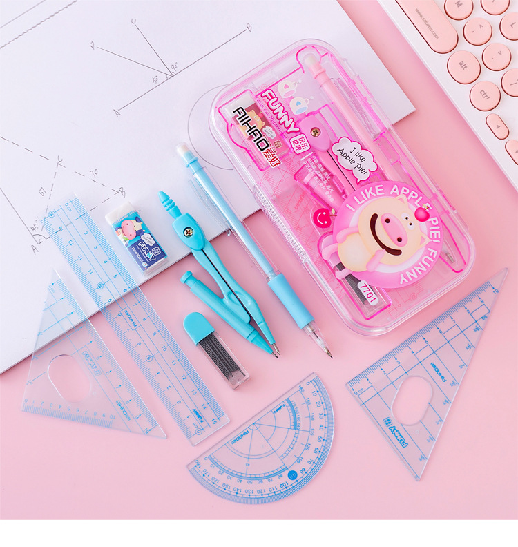 Compasses Set Uni Rulers Sub-Gauge Stainless Steel Metal Practical Junior High School Student Exam Drawing Making Drawing Tool