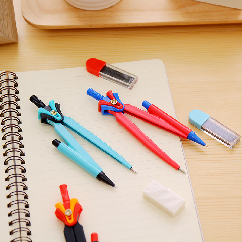 Creative Simple Compasses Set Metal Material Cute Cartoon Animal Pattern Fresh Natural Study Stationery