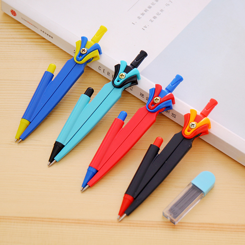 Creative Simple Compasses Set Metal Material Cute Cartoon Animal Pattern Fresh Natural Study Stationery