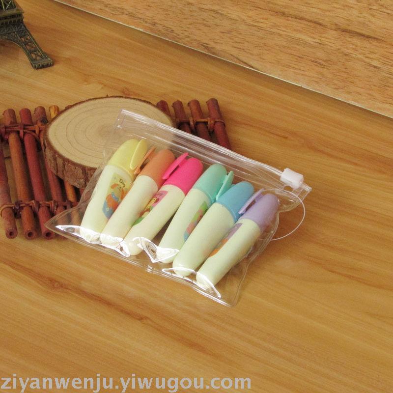Tianfu mini color highlighter 6 color highlighter marker note number pen color pen inclined head