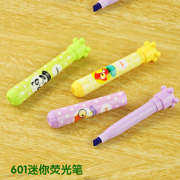Kales 601-6 Color Mini Color Highlighter Cartoon Rocket Watercolor Pen Oblique Head Marker Pen Set
