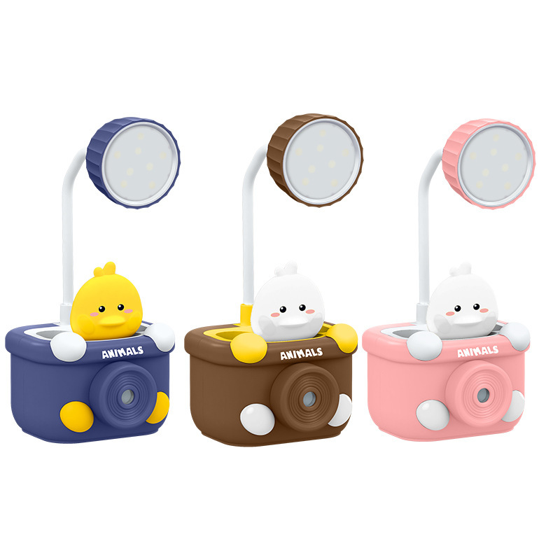 Pencil Knife Cartoon Table Lamp Animal USB Rechargeable Children's Creative Eye Protection Table Lamp Dormitory Led Small Night Lamp Gift