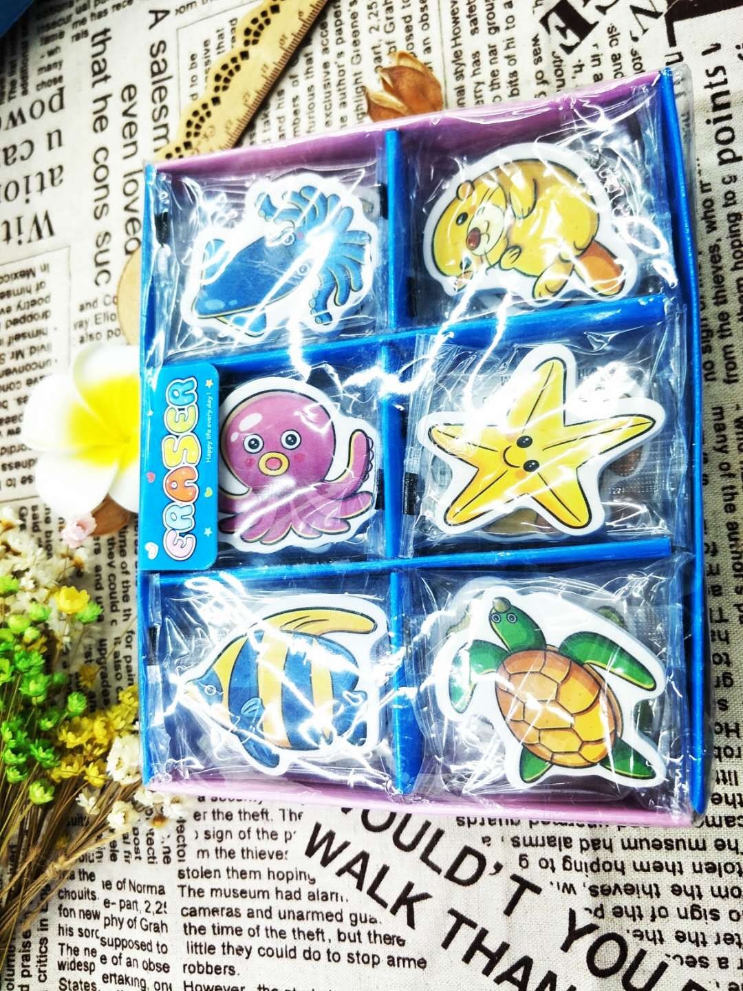Animal Marine Cartoon Plane Eraser Cute Rubber Primary School Student School Supplies Stationery Wholesale