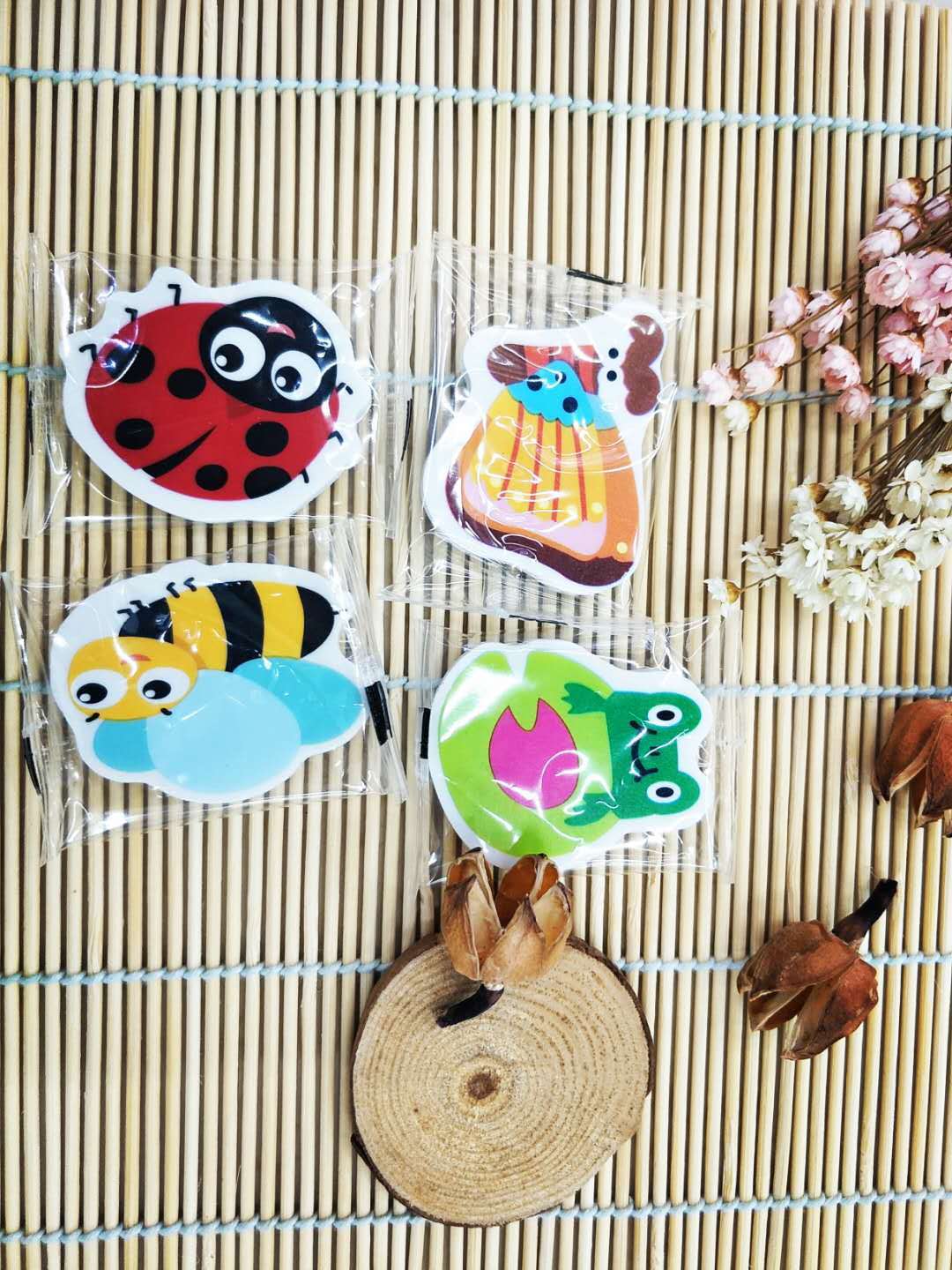 Animal Cartoon Flat Eraser Cute Rubber Primary School Student School Supplies Stationery Wholesale