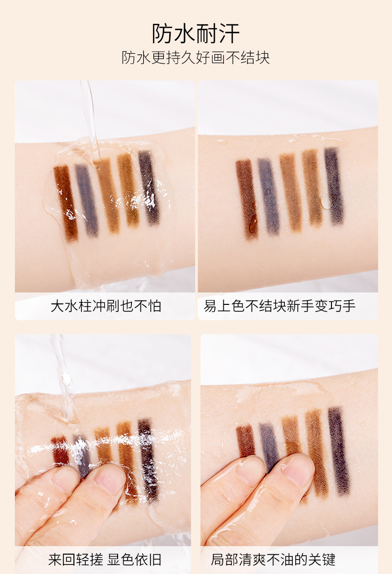 Automatically Rotate Eyebrow Pencil Waterproof SweatProof Not Smudge with Eyebrow Brush Squeeze Refill Makeup