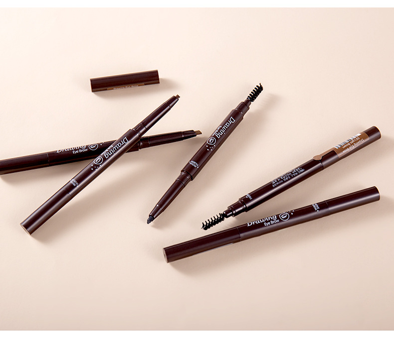 Automatically Rotate Eyebrow Pencil Waterproof SweatProof Not Smudge with Eyebrow Brush Squeeze Refill Makeup