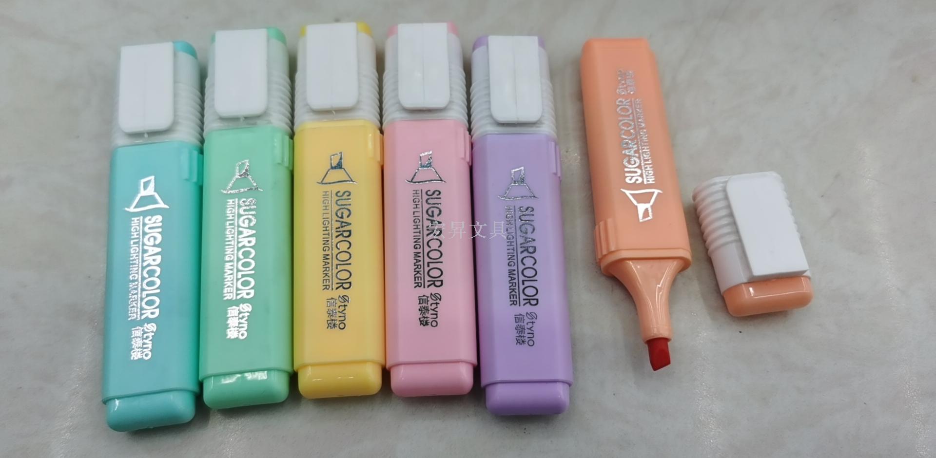 Warm color highlighter kit st-893-6a six color mixed marker pen to alter brush learning office stationery Warm color highlighter kit st-893-6a six color mixed marker pen to alter brush learning office stationery