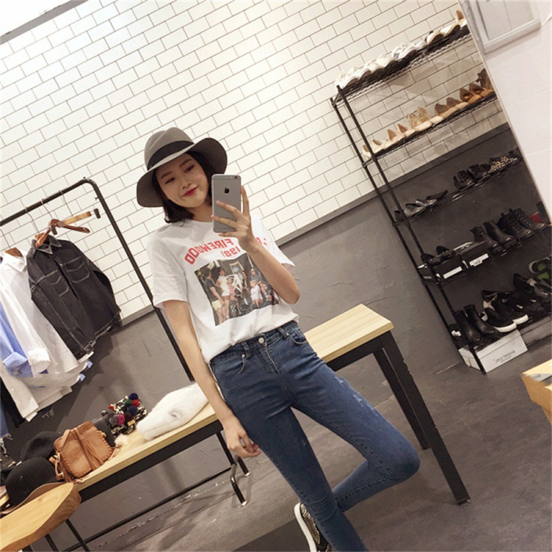 Autumn Korean Style Jeans Women's Ankle-Tied Pants Pencil Pants Slim Stretch High Waist Cropped Pants Casual Women's Fashion