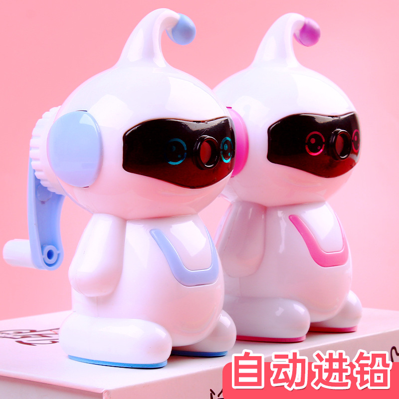 Cartoon Robot Pencil Sharpener Pencil Shapper Student School Supplies Wholesale Stationery Children Pencil Sharpener Gift Present