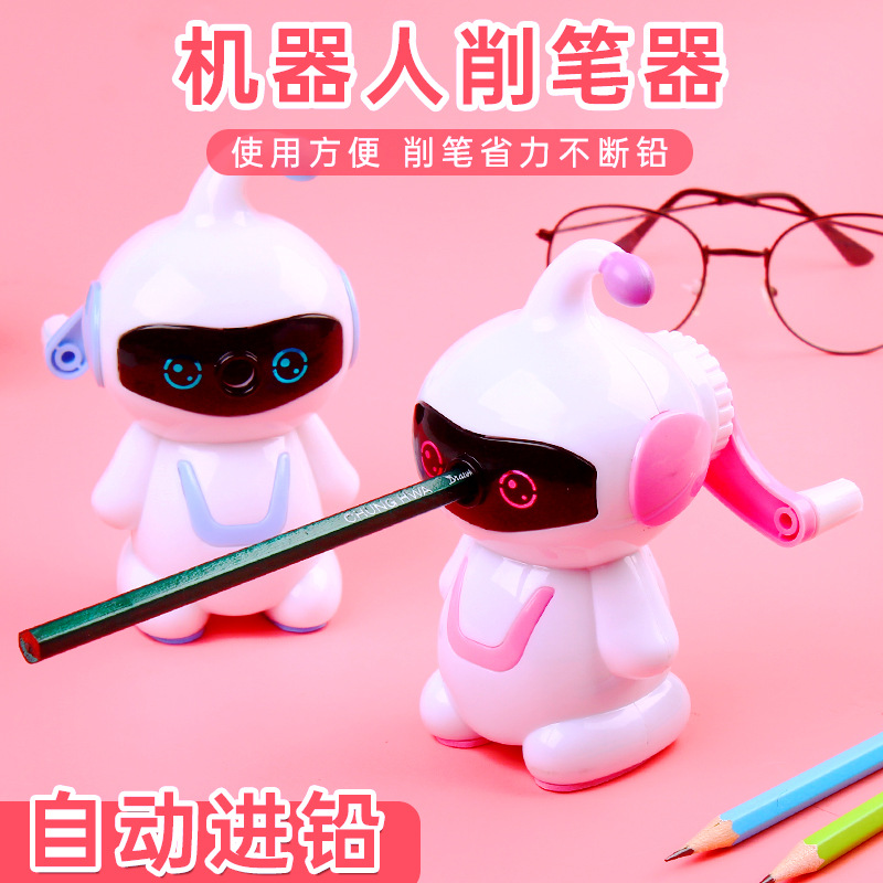 Cartoon Robot Pencil Sharpener Pencil Shapper Student School Supplies Wholesale Stationery Children Pencil Sharpener Gift Present