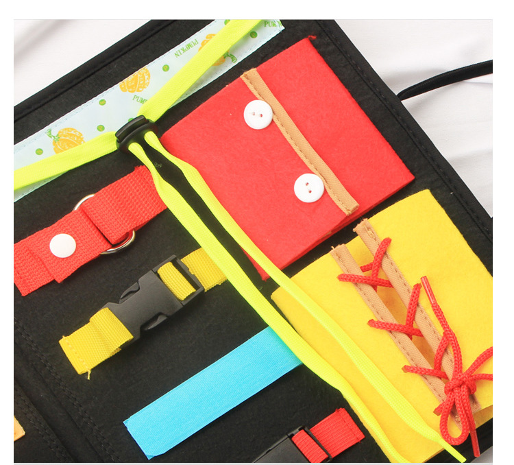 New Dressing Learning Board Infant Early Education Cloth Book Toys Children Education Satchel Kindergarten Teaching Aids